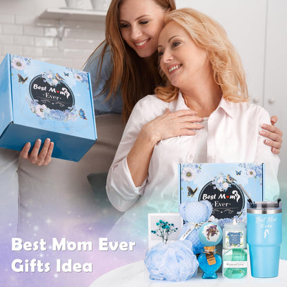 Mom Birthday Gifts Ideas Basket for Moms Mama Mother from Daughter Son Child, Mothers Day Gifts, New Mom Gift, Relaxing Spa Bath Set for Mama 20oz Tumbler