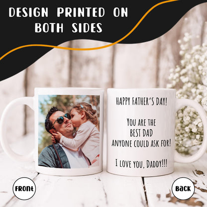Personalized Coffee Mug, Custom Picture Text or Logo Ceramic Mug, Customized Gift for Men & Women, Taza Personalizada with Photo and Words, Customizable 11 Oz Tea Cup | White