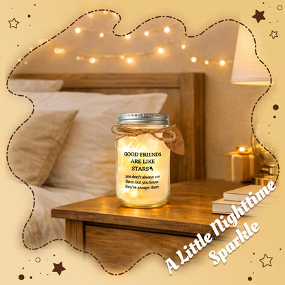 Friendship Gifts for Women, Unique Birthday Gifts for Women Friend, Best Friend Graduation Gift, Long Distance Friendship Keepsake, Sentimental Mason Star Jar for Bestie Soul Sister