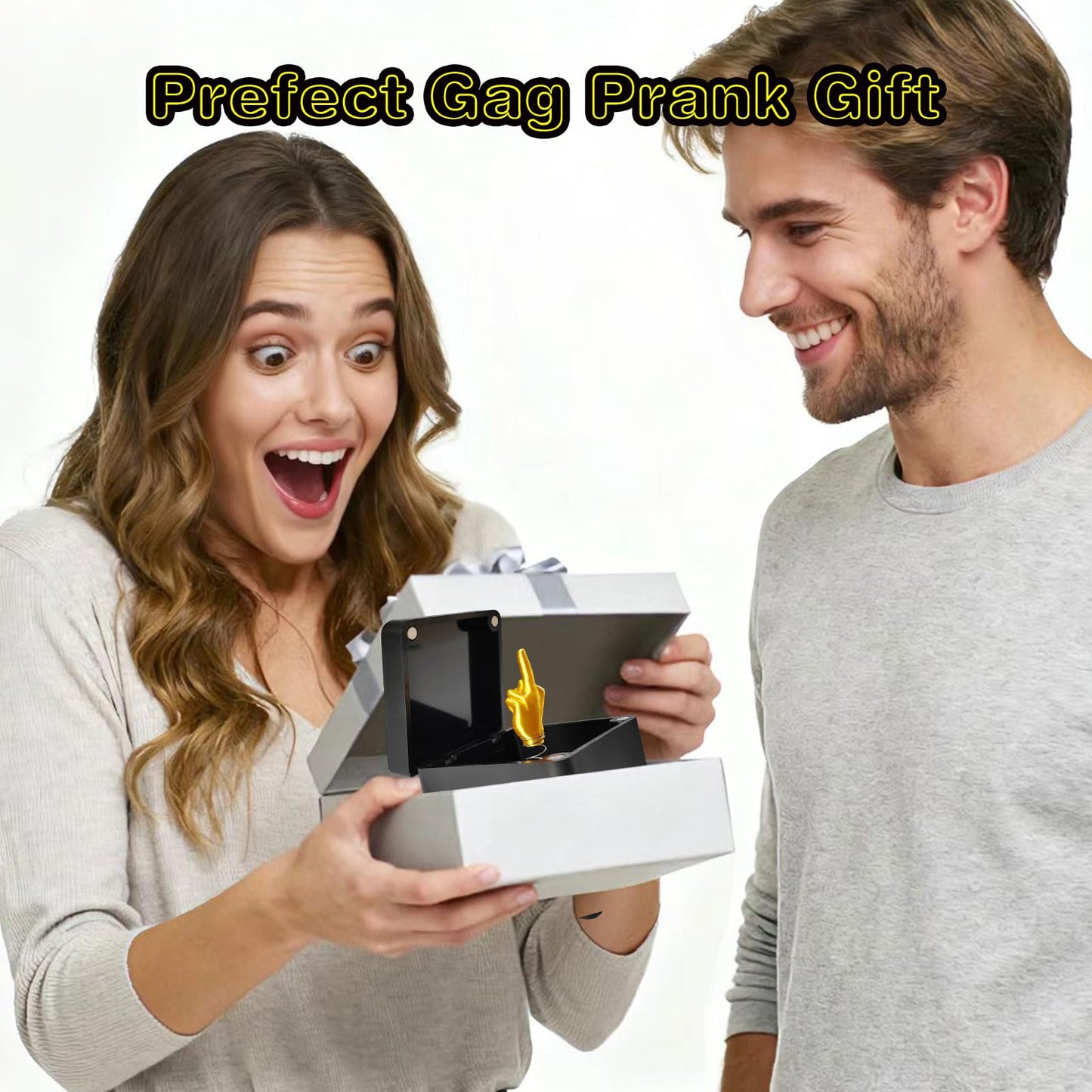 Middle Finger in A Box,2 Pack Prank Gift Box for Adults, Funny Middle Finger Birthday White Elephant Gifts,Weird Stuff Quirky Joke for Gag