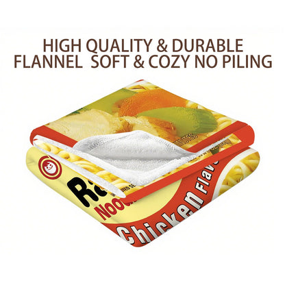 Noodle Soup Chicken Flavor Ramen Blanket, Noodle Blanket, Funny Instant Ramen Noodle Gift Soft Cozy Lightweight Flannel Blanket Plush Throw Blankets for Couch Sofa Bed (50"x40")