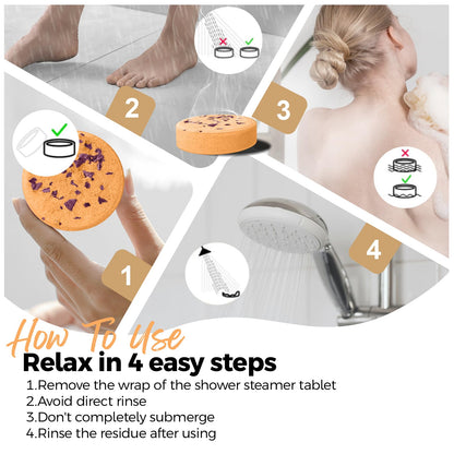 SWCANDY Shower Steamers Aromatherapy Birthday Gifts for Women Travel Essentials, 8 Pcs Orange, Bath Bombs Shower Bombs with Natural Essential Oils, Relaxation Home SPA