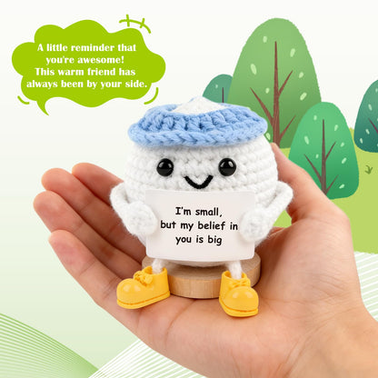 Fathers Day Golf Gifts, Funny Positive Golf Ball, Crochet Golf Ball with 30 Replaceable Cards & Removable Base, Funny Emotional Support Presents for Dad, Men, Women, Golfer Home Office Desk Decor