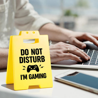Afterprints Funny Gamer Gifts for Men Teenage Boys, Do Not Disturb I'm Gaming Sign, Cool Gifts for Gamer Guys, Kids, Boyfriend, Son, Grandson, Christmas Gag Gifts, Gaming Room Decor Warning Sign