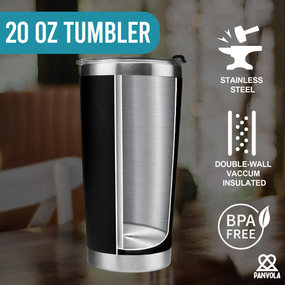 Panvola New Knee New Me Knee Surgery Replacement Recovery Gifts Orthopedic Surgeon Gift Physiotherapist Chiropractor Vacuum Insulated Stainless Steel Tumbler With Removable Lid And Straw 20 oz Black