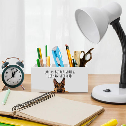 German Shepherd Dog Gifts Pen Pencil Holder for Desk, Funny Dog Lovers Gift Office Desk Accessories, Life Is Better with a German Shepherd Toothbrush Pen Holders Organizer for Bathroom Decor