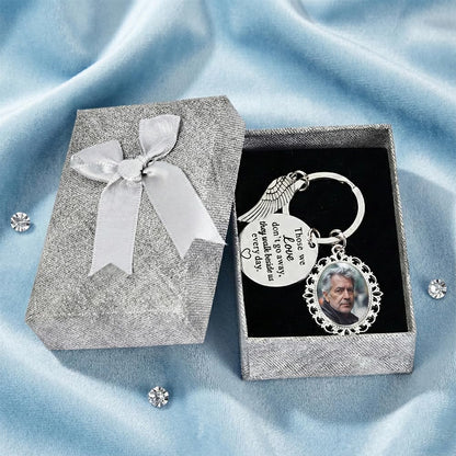 Memorial Keychain DIY Kit for Photo, Sympathy Gifts for Loss of Mother Father Husband Son, Bereavement Condolence Gift, In Loving Memory Keepsake with Angel Wing Charm, Ready for Gifting