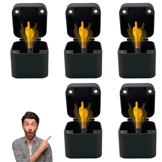 5Pc Middle Finger in a Box Funny Pop-Up Surprise Prank Gift for Adults Spoof Hand Box for Office Desk or Home Decor Perfect Novelty Gift for Christmas and Special Occasions (5Pc)