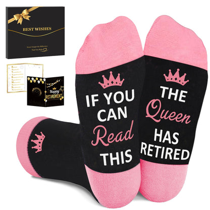Juesly Retirement Gifts for Women, Funny Socks Retirement Gifts for Woman Box Ready for Present