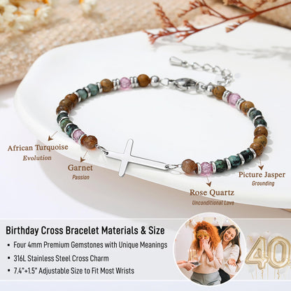 TONY & SANDY Christian Cross Bracelet for Women, Graduation Gifts for Teens Kids Girls, Confirmation Baptism Gifts, Unique Gift for Friends Daughter Mom Sister in Christ Birthday Christmas