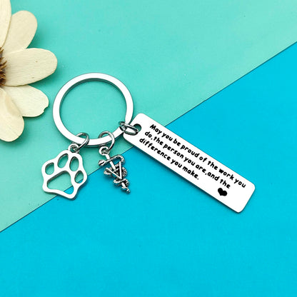 Veterinarian Appreciation Gifts Vet Tech Keychain Thank You Jewelry Veterinary Student Graduation Gift Animal Lovers Jewelry Veterinary Nurse Assistant Keychain Coworker Gifts Thanksgiving Day Gift
