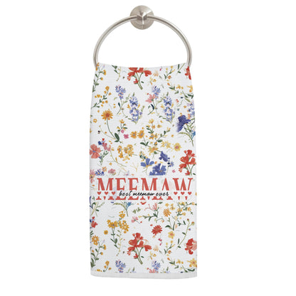Rustic Floral Meemaw Grandma Kitchen Towels, Grandma Gifts from Grandkids Hand Towels for Bathroom Decor, Meemaw Grandmother Gifts Dish Tea Towel for Kitchen Decor, 16x24 Inch