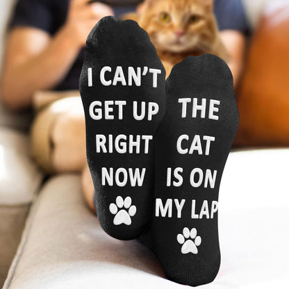 VICRAZY Funny Gifts For Men, Women – Fuzzy Cat Sock For Cat Dad Mom - Christmas Gifts, Stocking Stuffers for cat Lovers