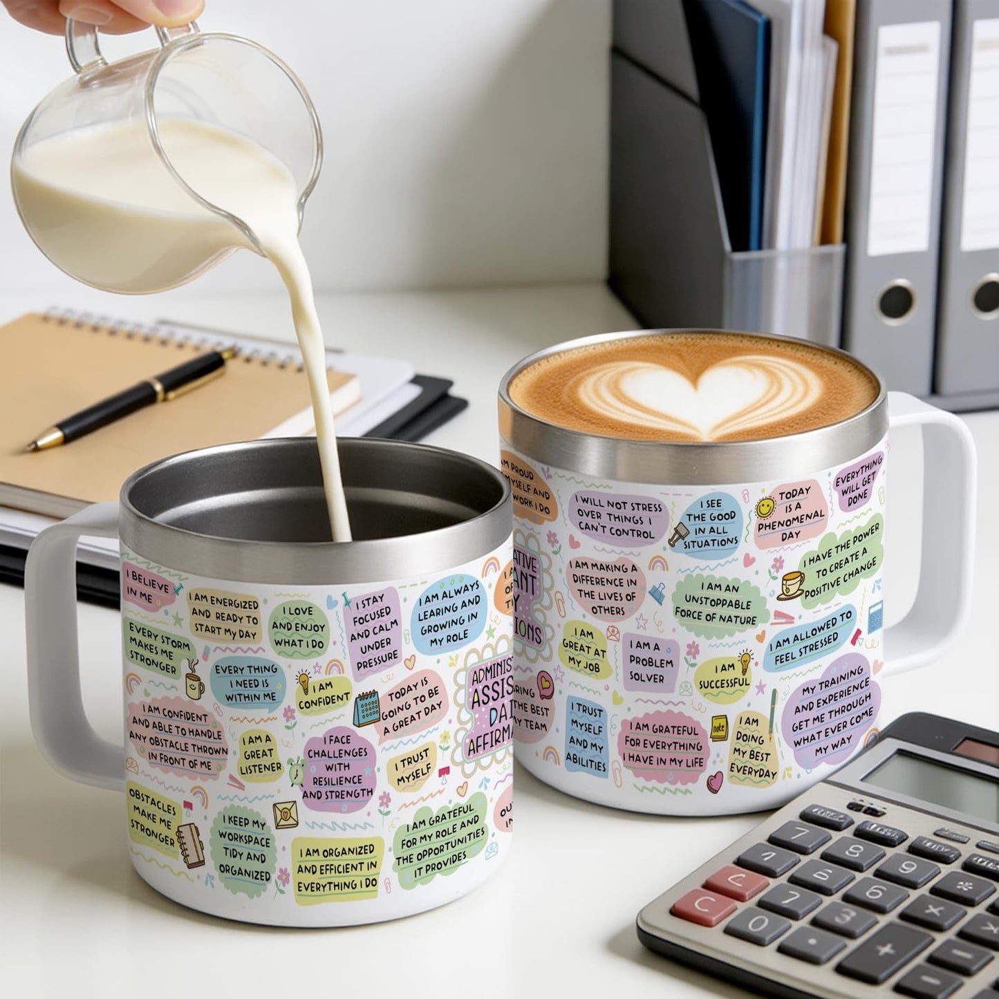 Lifecapido Administrative Professional Day Gifts, Administrative Assistant 14oz Insulated Coffee Mug, Administrative Assistant Gifts, Birthday Appreciation Gift for Administrative Assistant, White