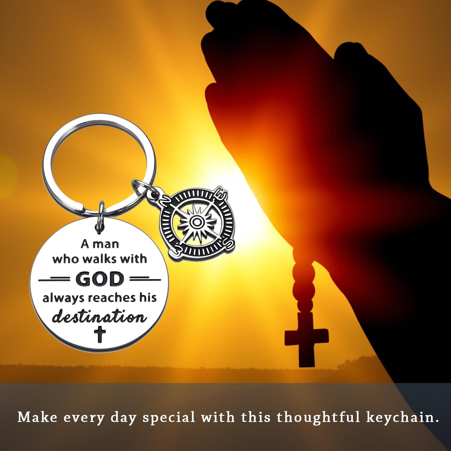 Baptism Gifts for Men & Boys - Catholic Gifts for Men Boy Baptism Gift Keychains Easter Basket Stuffers Christian Gift for Mens Catholic Confirmation Gif T for Teenage Boys Adults Faith Based Giftt