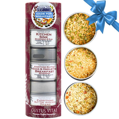Made for Breakfast: The Morning Table Seasonings | Gift Packaged Set of 3 Spice Blends | All Natural, Non GMO | Gourmet Infused Spice & Herb Blends | Small Batch, Hand Made | Made in USA | No Artificial Ingredients, Authentic Breakfast Flavors | GLP-1...