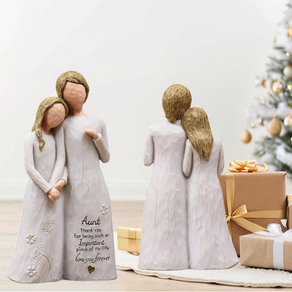 Aunt Birthday Gifts, Gifts for Aunts from Niece, Auntie Gift Ideas, Best Aunt Ever Gift, Aunt Niece Embrace Hand-Painted Resin Figurine