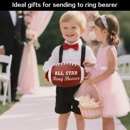 All Star Ring Bearer Gifts, 12 Inch Plush Stuffed Fluffy Football-Thank You Wedding Gift-Will You Be Our Ring Bearer Favor Wedding Party Proposal Accessory