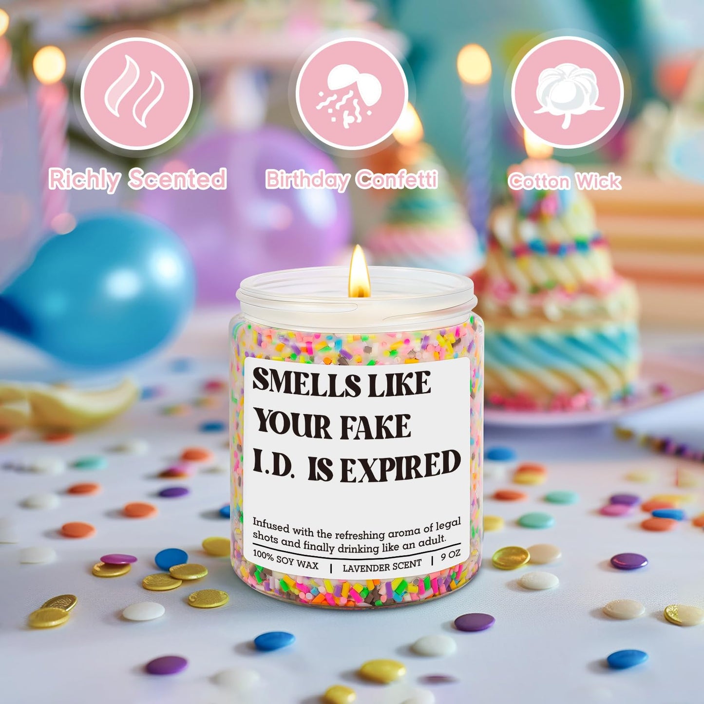 GSPY Scented Candle - 21st Birthday Gifts for Women, Female - Happy 21 Year Old Birthday Gifts for Him, Her - Cool 21st Bday Candle for Girls, Boys - Funny Turning 21 Ideas for Friend, Daughter, Teen