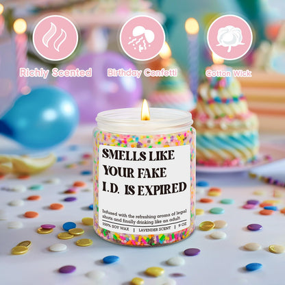 GSPY Scented Candle - 21st Birthday Gifts for Women, Female - Happy 21 Year Old Birthday Gifts for Him, Her - Cool 21st Bday Candle for Girls, Boys - Funny Turning 21 Ideas for Friend, Daughter, Teen