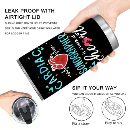 Cardiac Sonographer Gifts, Ultrasound Tech Student Gifts, 20oz Stainless Steel Tumbler with Lid Straw