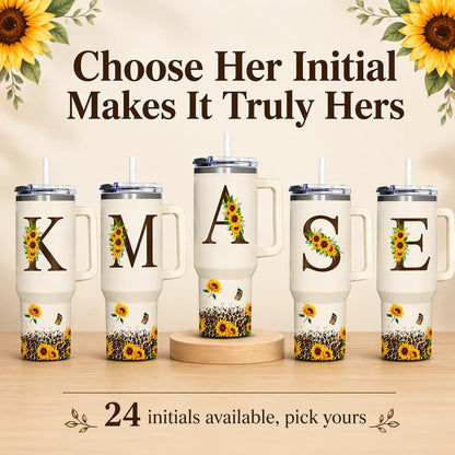 Personalized Mothers Day Gifts - Sunflower Gift For Women - Mothers Day Gifts For Mom, Sister, Daughter, Wife, Grandma - Mothers Day, Birthday Gifts For Mom, Her, Friend - Monogrammed Tumbler 40oz