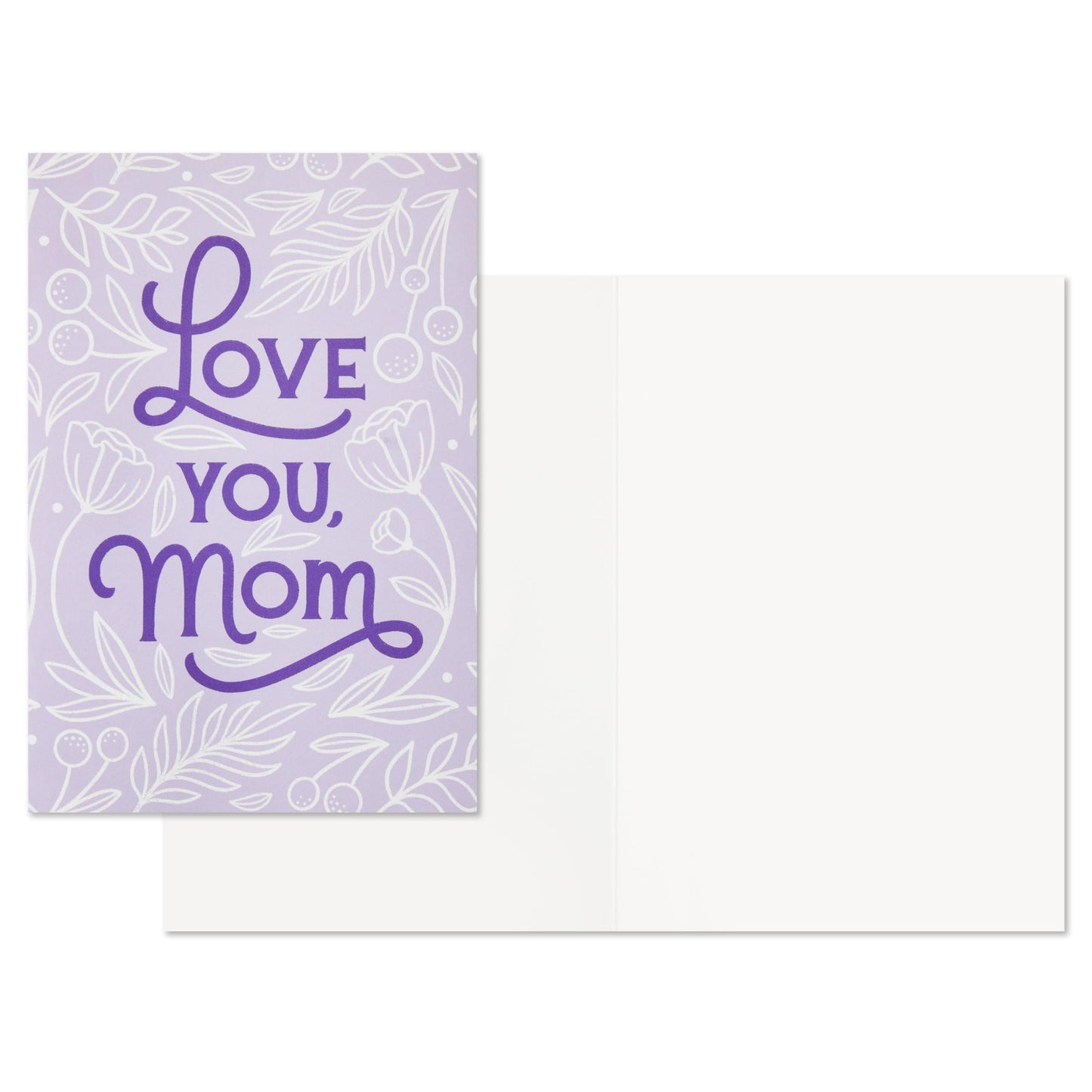 Hallmark 13" Large Mother's Day Gift Bag with Tissue Paper and Card (Love You Mom, Lavender, Modern Flowers)