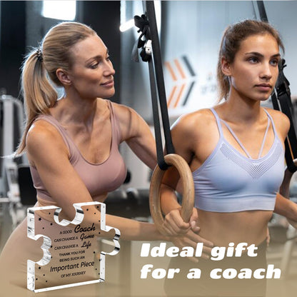 Funnli Baseball Cheer Football Soccer Basketball Coach Gifts Acrylic Plaque, Thank You Gifts for Volleyball Softball Hockey Team Fitness Instructor, Birthday Christmas Thanksgiving Gifts for Coach