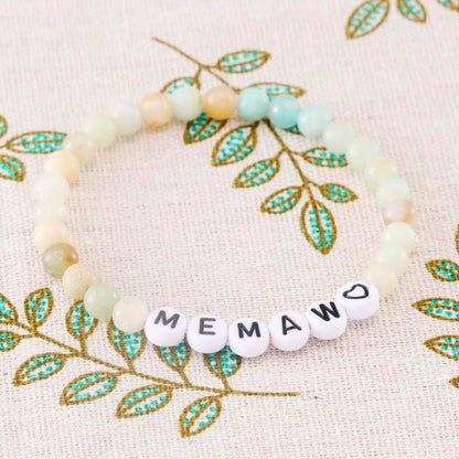 Memaw Gifts from Grandkids Grandchildren for Birthday Beaded Jewelry Best Memaw Bracelet