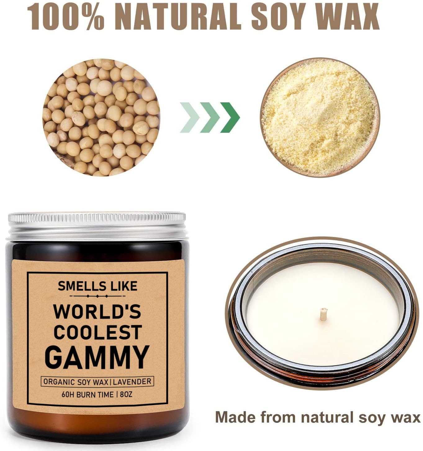 Smells Like World's Coolest Gammy Candle - Gammy Soy Candle - Funny Gammy Gift Candle - Mother's Day Gift - Smells Like Candle - Candle for Gammy - Happy Mother's Day