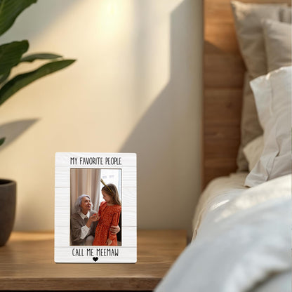 Meemaw Picture Frames, Gifts for Grandma, Mothers Day Birthday Gift for Grandma Nana Wooden Photo Frames, My Favorite People Call Me Meemaw Picture Photo Frame forDesk Table 4X6 Photos