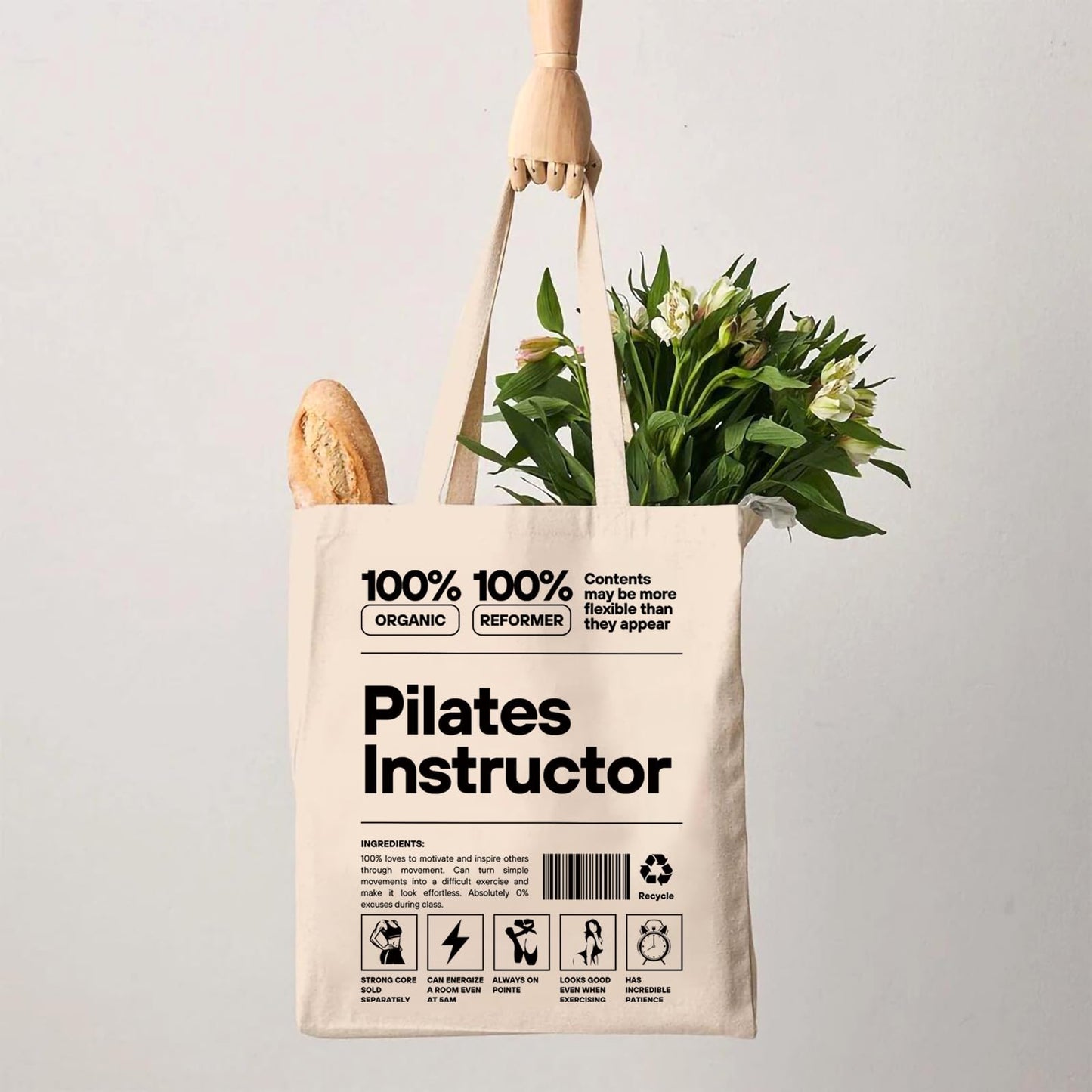 G2TUP Pilates Lover Tote Bag - Pilates Instructor Gift, Handbag, Appreciation Merch