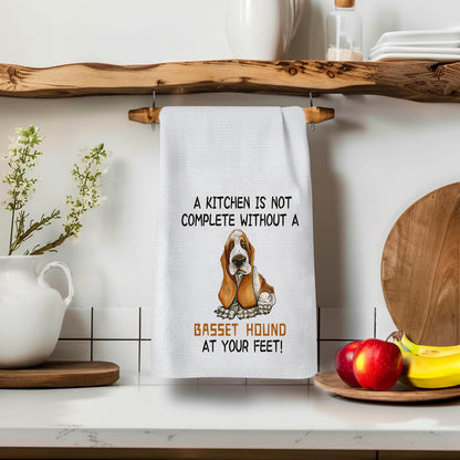 Basset Hound Kitchen Towels, 16x24 Inch, Cotton, Kitchen Cloth, Dish Cloths, Basset Hound Decor, Dog Lover Gifts