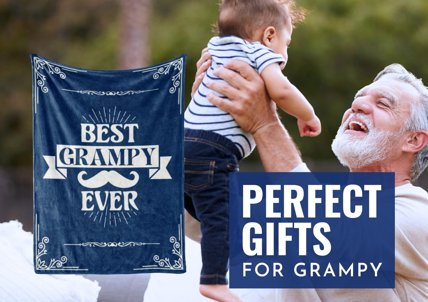 InnoBeta Grampy Gifts for Grandpa, Throw Blanket for Grandfather, Presents from Grandchildren, Grandkids for Christmas, Birthday, Father's Day (50 x 65 inches)