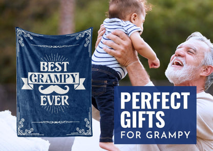InnoBeta Grampy Gifts for Grandpa, Throw Blanket for Grandfather, Presents from Grandchildren, Grandkids for Christmas, Birthday, Father's Day (50 x 65 inches)