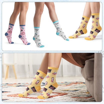 Glitopper 12 Pairs Sonographer Socks Set Fun Ultrasound Tech Gift with Fun Medical Theme Designs Stretchy Socks for Radiology Nurses Doctors Medical Professionals