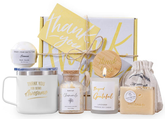 Thank You Gifts for Women Spa Thoughtful Unique Office Gift for Coworkers Nurse Friends Men Boss Employee Secretary Hostess Teacher Mom Principal Appreciation Gift Boxes Coffee Mug Holiday Gift Basket