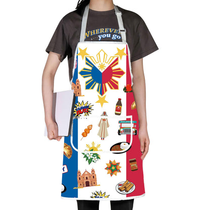 JNIAP Filipino Kitchen Apron Philippines Kitchen Apron Filipino Mom Apron Filipino Chef Gift Philippines Filipino Flag Apron