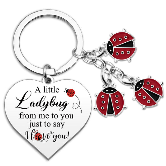 Lady Bugs Keychain Ladybug Gifts For Women Romantic i Love You Gifts For Her Birthday Anniversary Valentines Gift For Girlfriend Mini Ladybugs Keychain For Girlfriend Gift For Ladybug Lovers