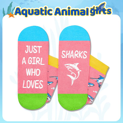 HAPPYPOP Animal Lover Gifts for Women - Mermaid Jellyfish Penguin Hippos Whale Shark Socks