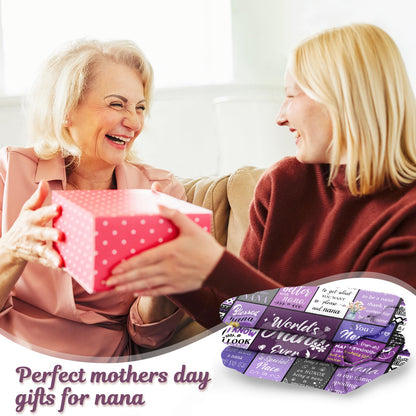 Nana Gifts, Nana Birthday Gifts from Grandkids, Birthday Gift for Nanas, Grandma Mothers Day Birthday Present, Purple Heartwarming Blanket 60”x50”