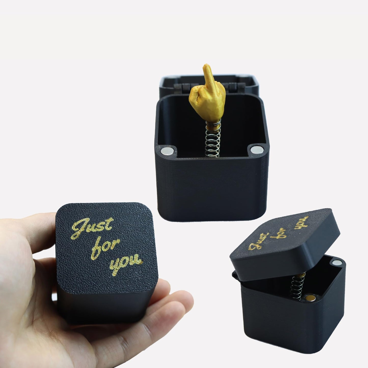 Middle Finger Prank Box – Funny Gag Gift for Men, Women, White Elephant Gifts for Adults, 3D Printed Pop-Up Surprise Box Christmas Prank Gift, Quirky Coworker/Brother Birthday Funny Gifts