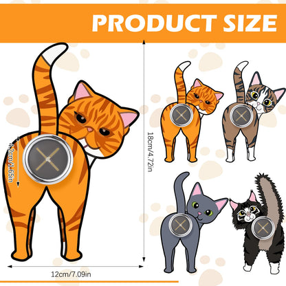 Ceenna 4 Pcs Funny Cat Butt Towel Holder Cat Themed Elephant Gifts for Lovers Cute Kitchen Towel Hook Decorative for Mothers Day Gifts Bathroom Kitchen Housewarming Birthday