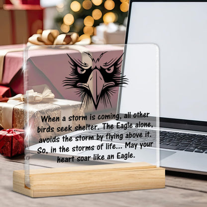 Inspirational Scouts Gifts, Graduation Gift for Boy Scouts Son, May Your Heart Soar Like an Eagle Clear Acrylic Desk Decorative Sign Home Decor