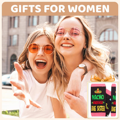 HAPPYPOP Mothers Day Gifts - Mother Daughter Sister in Law Socks, Aunt Niece Sister Socks