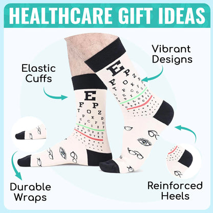 HAPPYPOP Nurse Doctor Vet Tech Gifts - Ophthalmologist Cancer Gift, Drs Day Nurse Week Socks