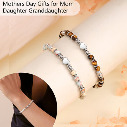 Mothers Day Gifts for Daughter Mom Bracelet, Graduation Gift for Her Granddaughter Gifts from Grandma Bonus Mom Bracelet Jewelry Birthday Gift Sister Easter Stocking Stuffers for Teens Women
