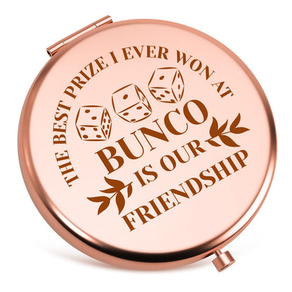 Bunco Gifts for Women Compact Mirror Gambling Lover Gift Bunco Players Gifts Dice Game Gift for Women Sister Best Friends Player Gambler Birthday Graduation Friendship Presents Folding Makeup Mirror