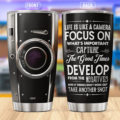 CUBICER Photographer Tumbler Stainless Steel 20 Oz Double Walled Traveling Cups For Men Coffee Mug With Lid Editing Photo Gifts For Friends On Birthday Graduation Unique With Quote
