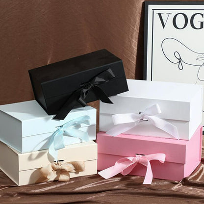 MEIANJU Dark Green Gift Boxes 8.7*W6.5*H3.5inch with Ribbon Foldable Gift Boxes Set of 5 Glossy Finish Magnetic Gift Boxes for Luxury Presentations and Groomsmen Proposal